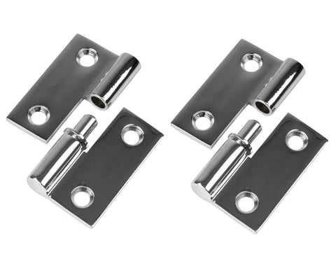 Sea Dog 204515-1 Boat Marine 1-1/2" X 2” Chrome Brass Right Side Take-Apart “H” Butt Hinge 2-Pack