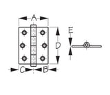 Sea Dog 204611-1 Boat Marine Cast Brass 1-5/8" X 1-5/8" Removable Pin Butt Hinge 2-Pack