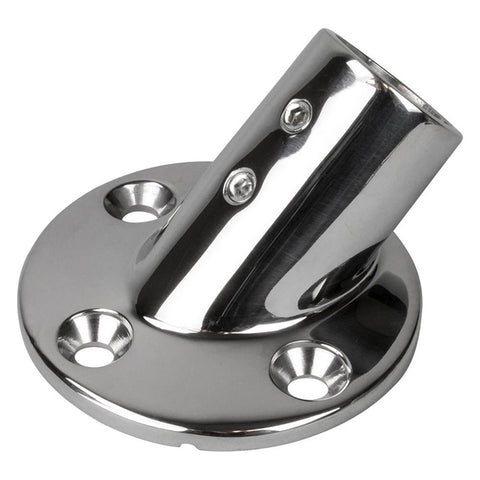 Sea Dog 280450-1 Boat Marine 316 Stainless Steel 7/8" O.D. Tube 45° Round Base Rail Fitting
