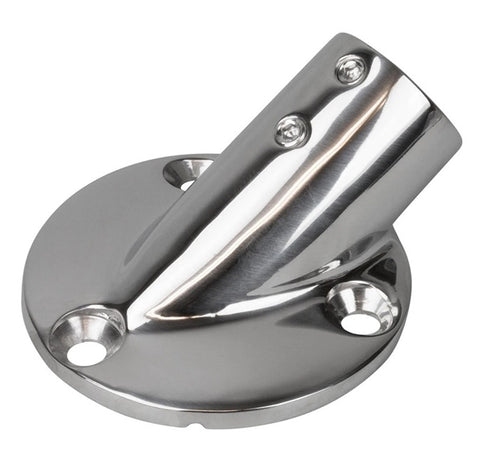 Sea Dog 280450-1 Boat Marine 316 Stainless Steel 7/8" O.D. Tube 45° Round Base Rail Fitting