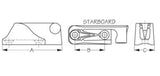 Sea Dog 002172-1 Clamcleat CL217MK2 Side Entry Starboard Fairlead 1/8" to 1/4" Deck Rope Cleat