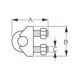 Sea Dog 159503-1 Boat Marine 316 Stainless Steel 1/8″ Wire Rope Clip