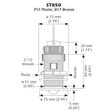 Airmar ST850 Bronze Thru-Hull NMEA 2000 Smart Speed and Temperature Sensor Transducer