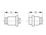 Sea Dog 426164-1 Boat Marine Brass/Bakelit Neoprene 4 Pin Polarized Molded Electrical Connector