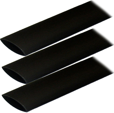 Ancor 307124 Marine Grade Black 1" X 12" Adhesive Lined Heat Shrink Tubing 3-Pack