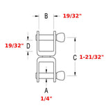 Ronstan RF173 Boat Marine 1/4" Pin Stainless Steel Coined Head Swivel Shackle