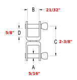Ronstan RF75 Boat Marine 5/16" Pin Stainless Steel Slotted Head Swivel Shackle