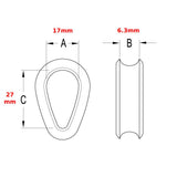Ronstan RF2182 Sailboat 316 Stainless Steel 3/16" Sailmaker Rope and Wire Rope Thimble - Second Wind Sales