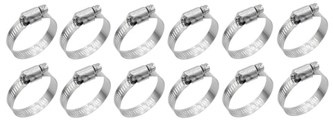 Cambridge HC2-28S 105792 Marine Grade Stainless Steel Size SAE 28 1-5/16" to 2-1/4" Hose Clamp 12-Pack