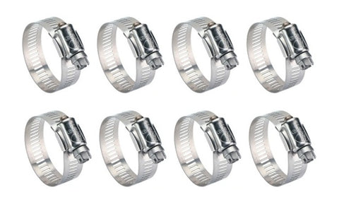 Breeze 63052 Power Seal SAE 52 2-13/16” to 3-3/4” Stainless Steel Hose Clamp 8-Pack
