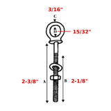 Wichard 6491 Boat Sailboat Marine 316L Stainless Steel 15/32" Diameter 2-1/8" Thread Eye Bolt