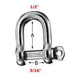 Wichard 1401 Boat Sailboat Marine 316 Stainless Steel 5/32" Captive Pin D Shackle