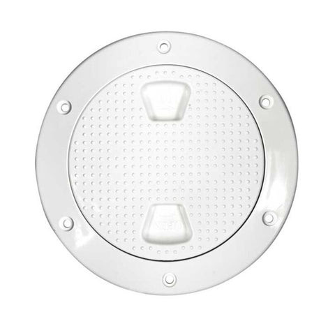 West Marine 11743077 C13109WM White Nonskid 4" Screw-In ASA Plastic Deck Plate