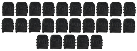 PYI CJ12.25 Black 1/2" Hose Clamp Cover Cap End Guard Jacket 25-Pack