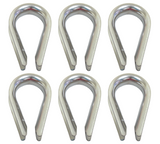 QMH 234S-08 Boat Marine Grade 316 Stainless Steel 5/16" Wire Rope Thimble 6-Pack