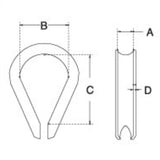 QMH 414S-05 Boat Marine Heavy Duty 316 Stainless Steel 3/16" Wire Rope Thimble