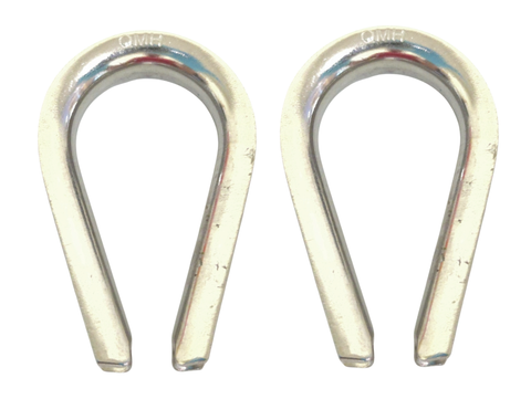 QMH 414S-05 Boat Marine Heavy Duty 316 Stainless Steel 3/16" Wire Rope Thimble 2-Pack
