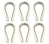 QMH 414S-05 Boat Marine Heavy Duty 316 Stainless Steel 3/16" Wire Rope Thimble 6-Pack