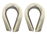 QMH 414S-16 Boat Marine Heavy Duty 316 Stainless Steel 5/8" Wire Rope Thimble 2-Pack