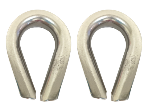 QMH 414S-16 Boat Marine Heavy Duty 316 Stainless Steel 5/8" Wire Rope Thimble 2-Pack