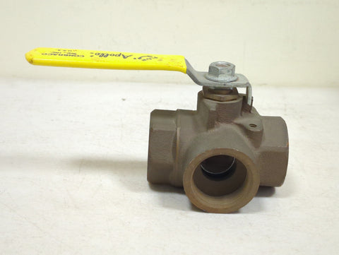 Apollo Conbraco 70-606-01 Marine Grade Bronze 70-600 Series 1-1/4" NPT 3-Way Ball Valve
