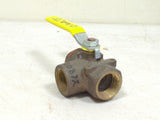 Apollo Conbraco 70-605-01 Marine Grade Bronze 70-600 Series 1" NPT 3-Way Ball Valve