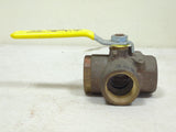 Apollo Conbraco 70-605-01 Marine Grade Bronze 70-600 Series 1" NPT 3-Way Ball Valve