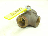 Apollo Conbraco 70-605-01 Marine Grade Bronze 70-600 Series 1" NPT 3-Way Ball Valve