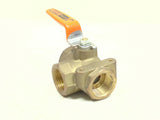 Kitz 54P-034 Marine Grade Forged Brass 400 WOG 3/4" NPT 3-Way Ball Valve