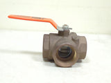 Kitz 54P-112 Marine Grade Forged Brass 400WOG 1-1/2" NPT 3-Way Ball Valve