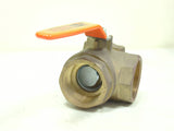 Kitz 54P-112 Marine Grade Forged Brass 400WOG 1-1/2" NPT 3-Way Ball Valve