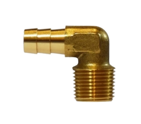Midland Metal 32-043 32043 Brass 1/2" Hose Barb X 3/8" NPT Male 90° Adapter Fitting