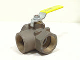Apollo Conbraco 70-607-01 Marine Grade Bronze 70-600 Series 1-1/2" NPT 3-Way Ball Valve