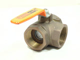 Kitz 54P-114 Marine Grade Forged Brass 400 WOG 1-1/4" NPT 3-Way Ball Valve