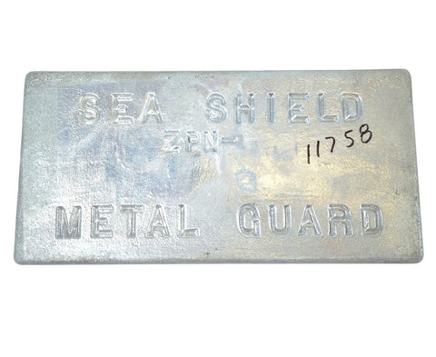 Boat Marine Metal Guard 1/2" X 6" X 12" Drillable Solid Zinc Hull Plate Sea Shield ZPN-10