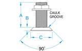 Groco FTH-500-W TH Series Bronze 1/2” NPS NPT Flush Thru-Hull Fitting with Nut