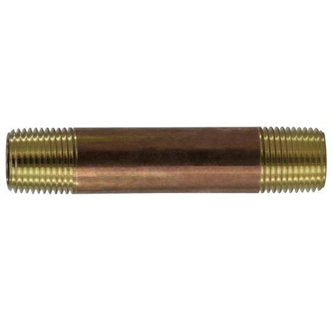 Midland Metal 40-070 40070 Red Brass 1/2" X 6" Pipe Fitting Plumbing Nipple