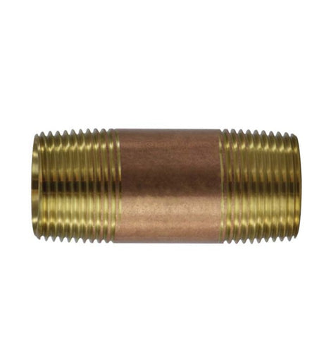 Midland Metal 40-101 40101 Red Brass 1” X 2” Pipe Fitting Plumbing Nipple