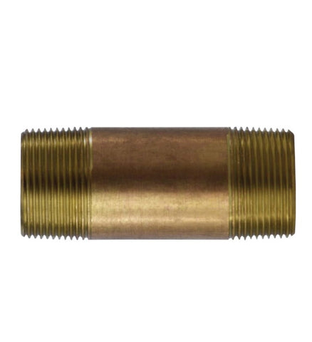 Midland Metal 40-122 40122 Red Brass 1-1/4" NPT X 2-1/2” Pipe Fitting Plumbing Nipple