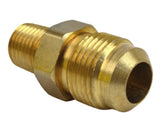 Midland Metal 10-262 10262 Brass 3/8” SAE 45° Flare X 1/8” NPT Male Straight Adapter Fitting - Second Wind Sales