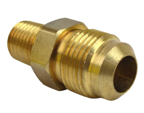 Midland Metal 10-262 10262 Brass 3/8” SAE 45° Flare X 1/8” NPT Male Straight Adapter Fitting - Second Wind Sales