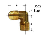 Midland Metal 10-290B 10290B Brass Barstock 5/16" SAE 45° Flare X 1/8" NPT Male 90° Elbow Pipe Fitting - Second Wind Sales