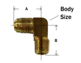 Midland Metal 10-294B 10294B Brass Barstock 3/8” SAE 45° Flare X 1/4” NPT Male 90° Elbow Pipe Fitting