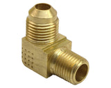 Midland Metal 10-295B 10295B Brass Barstock 3/8” SAE 45° Flare X 3/8” NPT Male 90° Elbow Pipe Fitting - Second Wind Sales