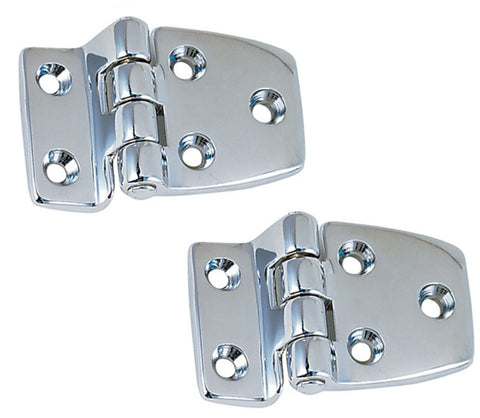 Perko 0988DP2CHR Marine Grade 1-1/2" X 2-3/4" Chrome Plated Bronze Offset Shortside Hinge 2-Pack