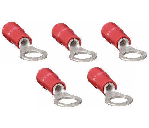 Marine Grade Nylon Insulated Ring Terminal 22-16 AWG Wire X 1/4" Stud Electrical Connector 5-Pack KS RNY1-6