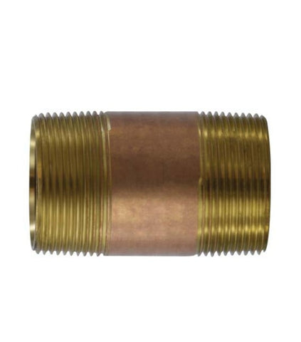 Midland Metal 40-142 40142 Red Brass 1-1/2" X 2-1/2” Pipe Fitting Plumbing Nipple