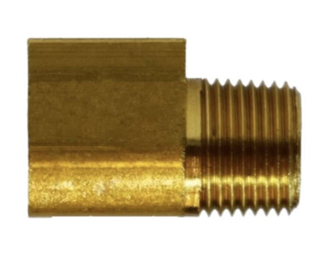 Midland Metal 12-064 12064 Brass 3/8" Inverted Flare X 1/4" NTP Male 90° Elbow Fitting