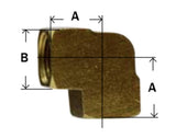 Midland Metal 28-001 28001 1/8” X 1/8” FIP 90° Brass Female Elbow Pipe Fitting