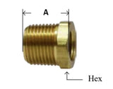 Midland Metal 28-104L 28104L Brass 3/8” NPT Male X 1/4” NPT Female Hex Bushing Fitting - Second Wind Sales